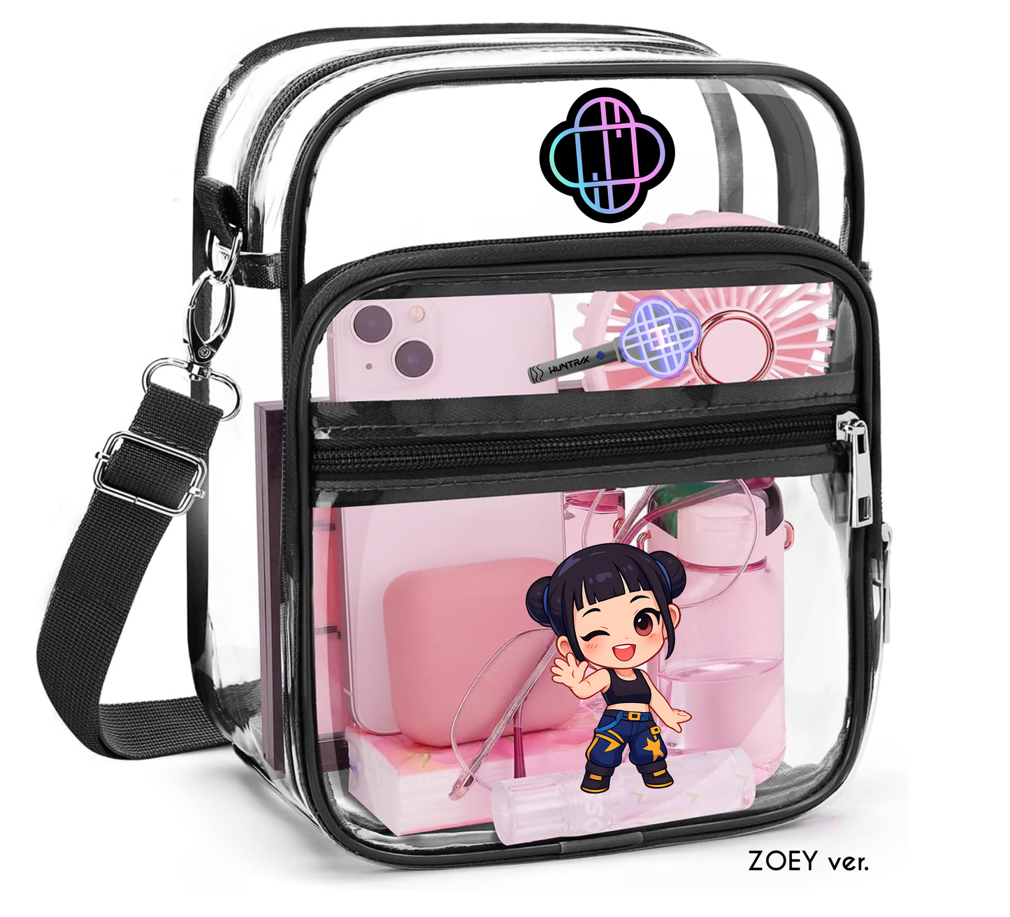 Clear Concert Bag – Pop Star Squad (Black or Purple)