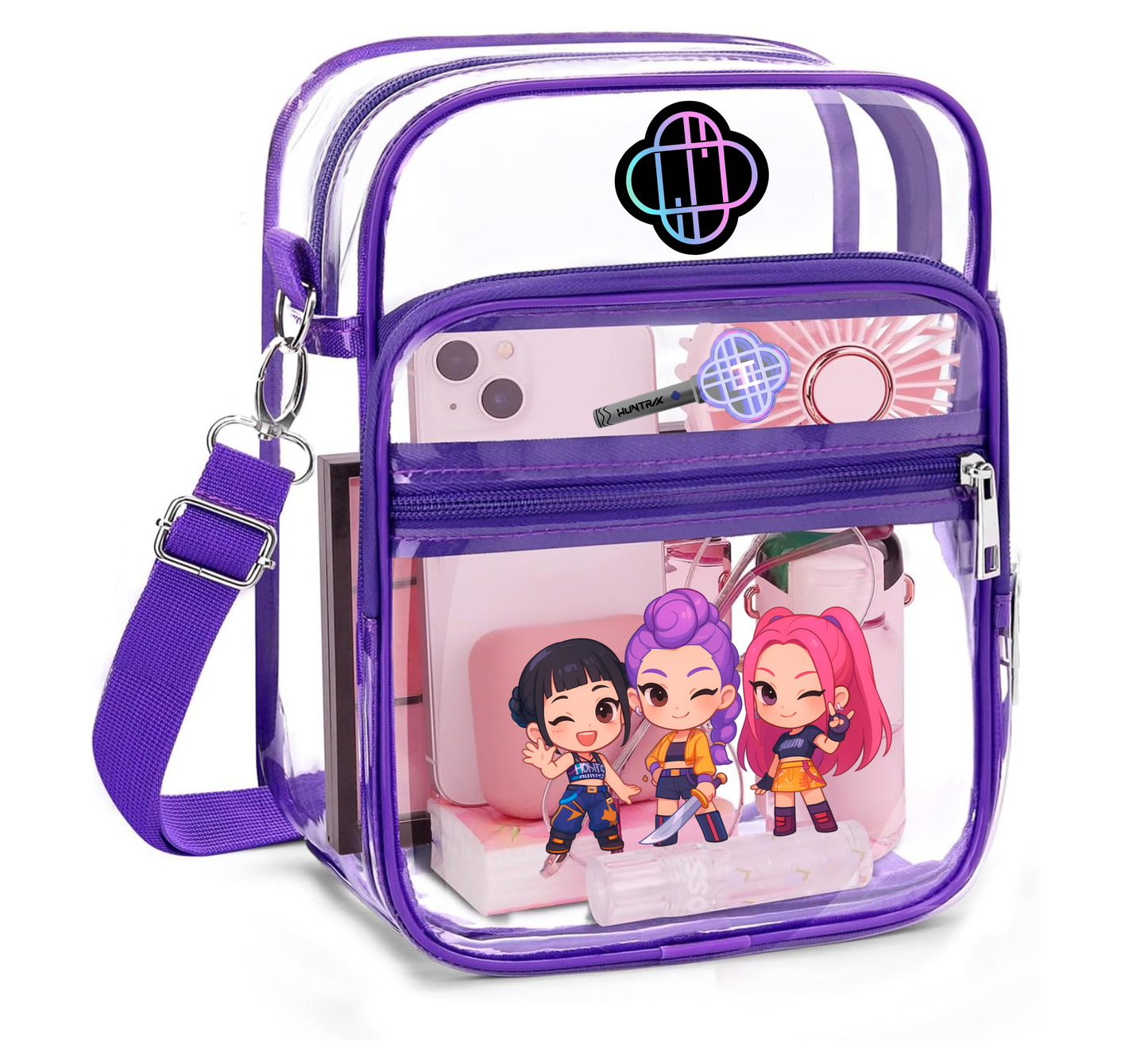 Clear Concert Bag – Pop Star Squad (Black or Purple)