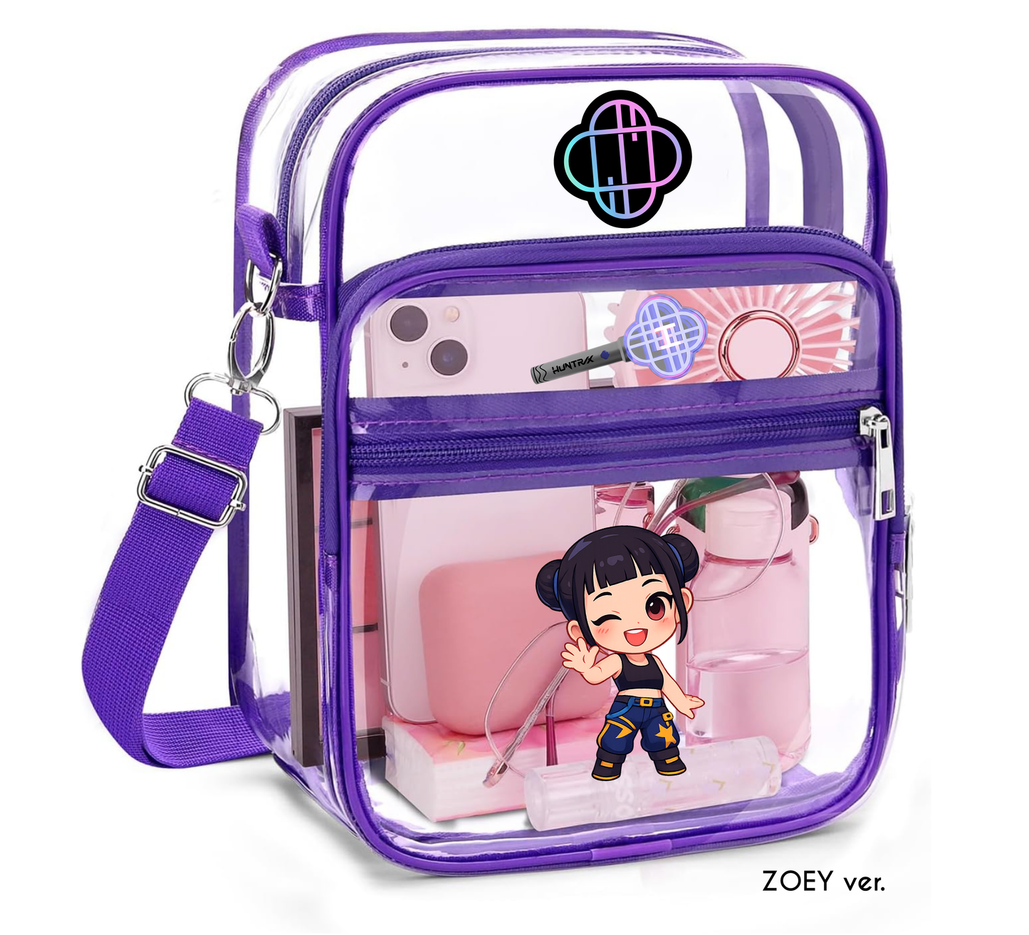 Clear Concert Bag – Pop Star Squad (Black or Purple)