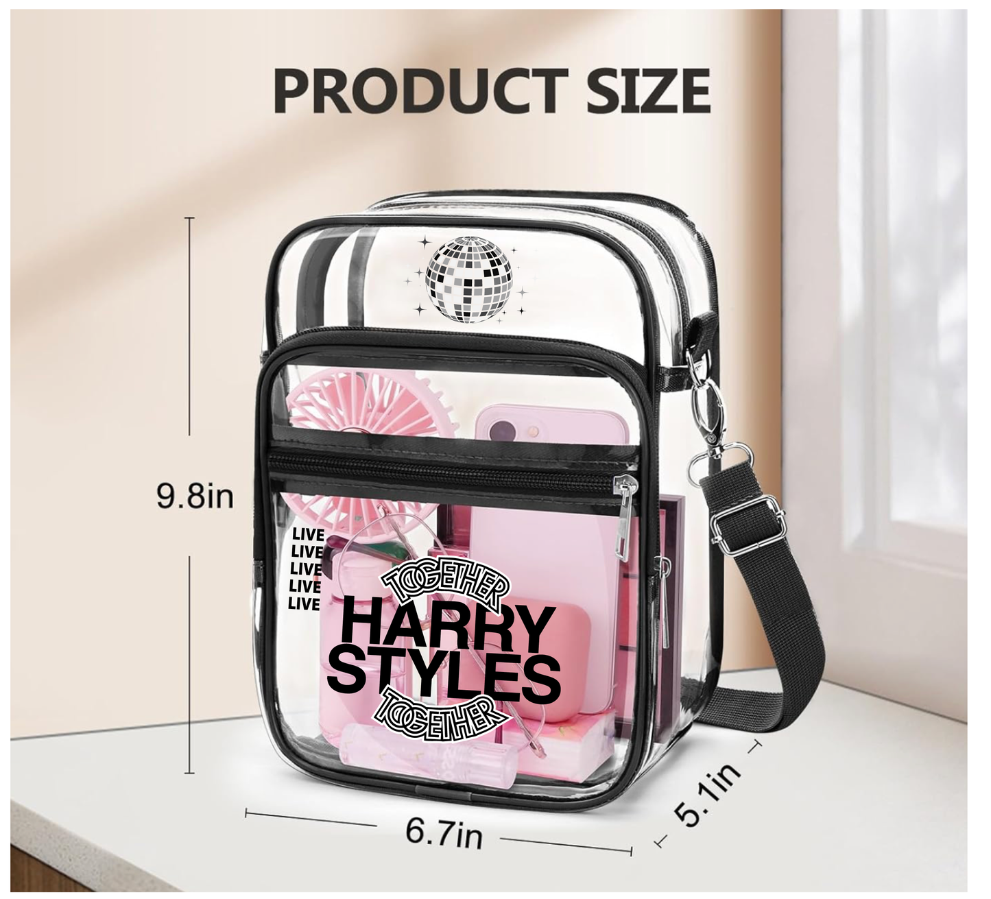 Clear Concert Crossbody Bag – Live Together Aesthetic