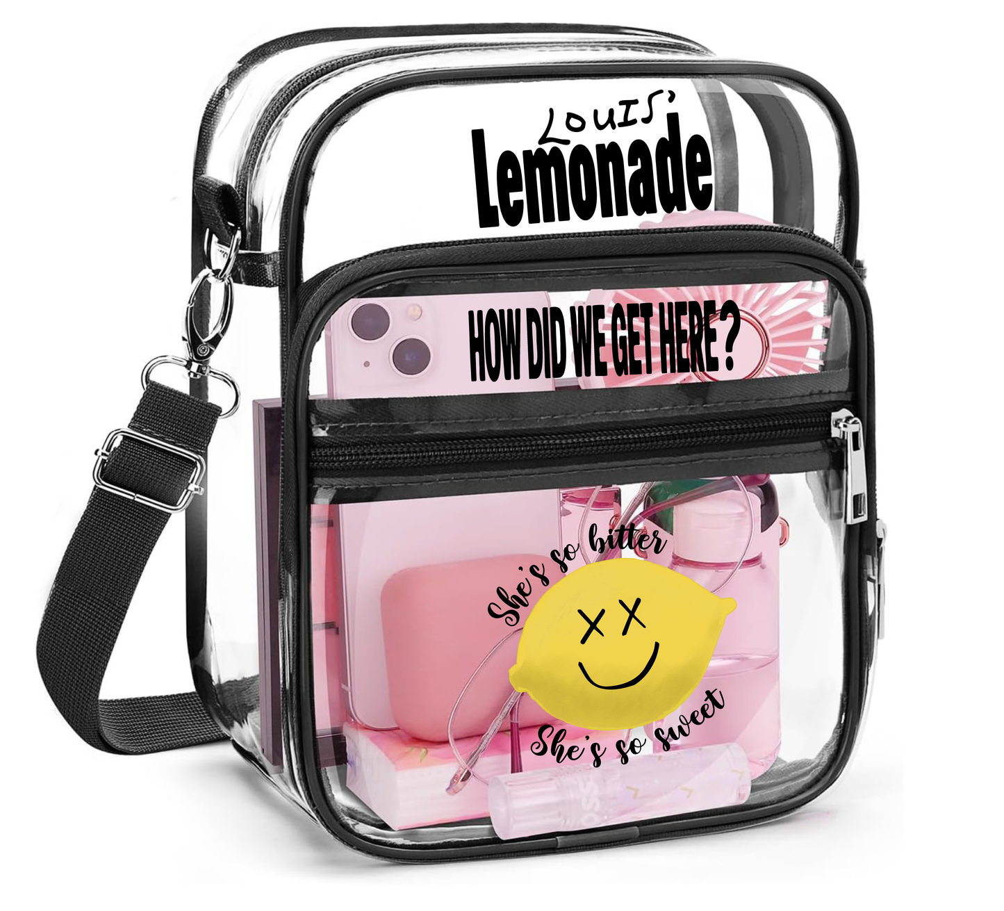 Clear Concert Crossbody Bag – Lemon Aesthetic Edition