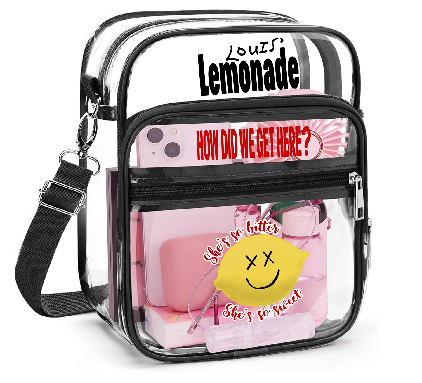 Clear Concert Crossbody Bag – Lemon Aesthetic Edition