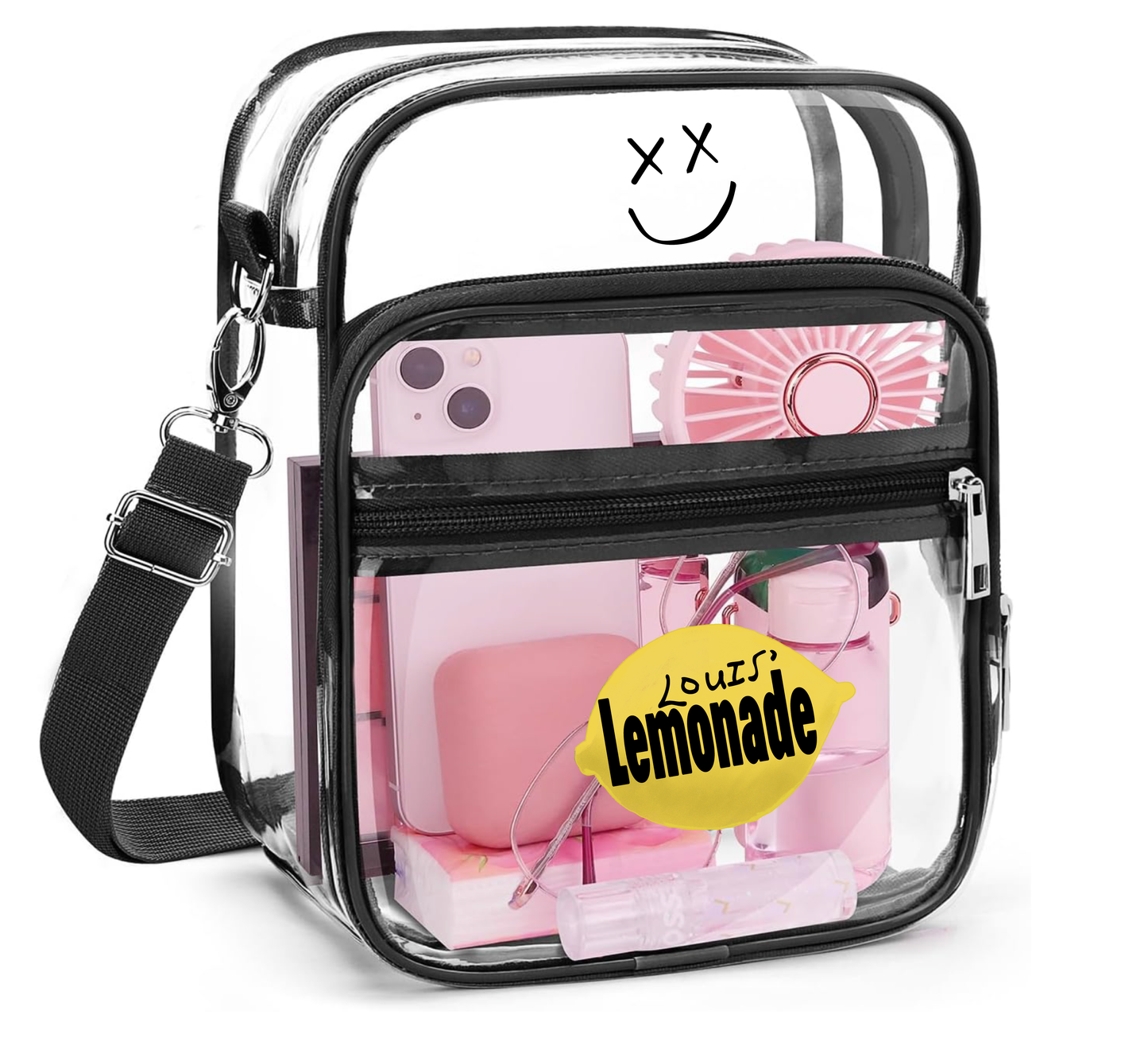 Clear Concert Crossbody Bag – Lemon Aesthetic Edition