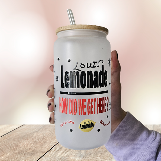 Frosted Glass Cup 16oz – Tour Vibe Collection, Lemonade Aesthetic