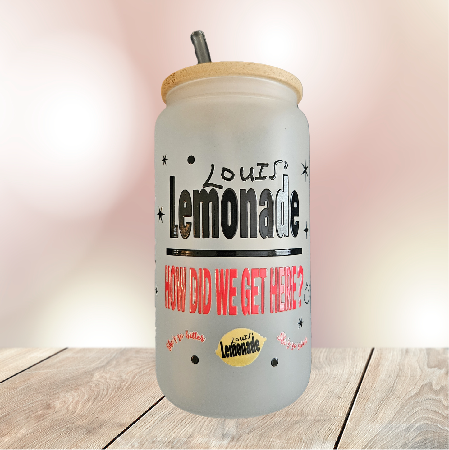 Frosted Glass Cup 16oz – Tour Vibe Collection, Lemonade Aesthetic