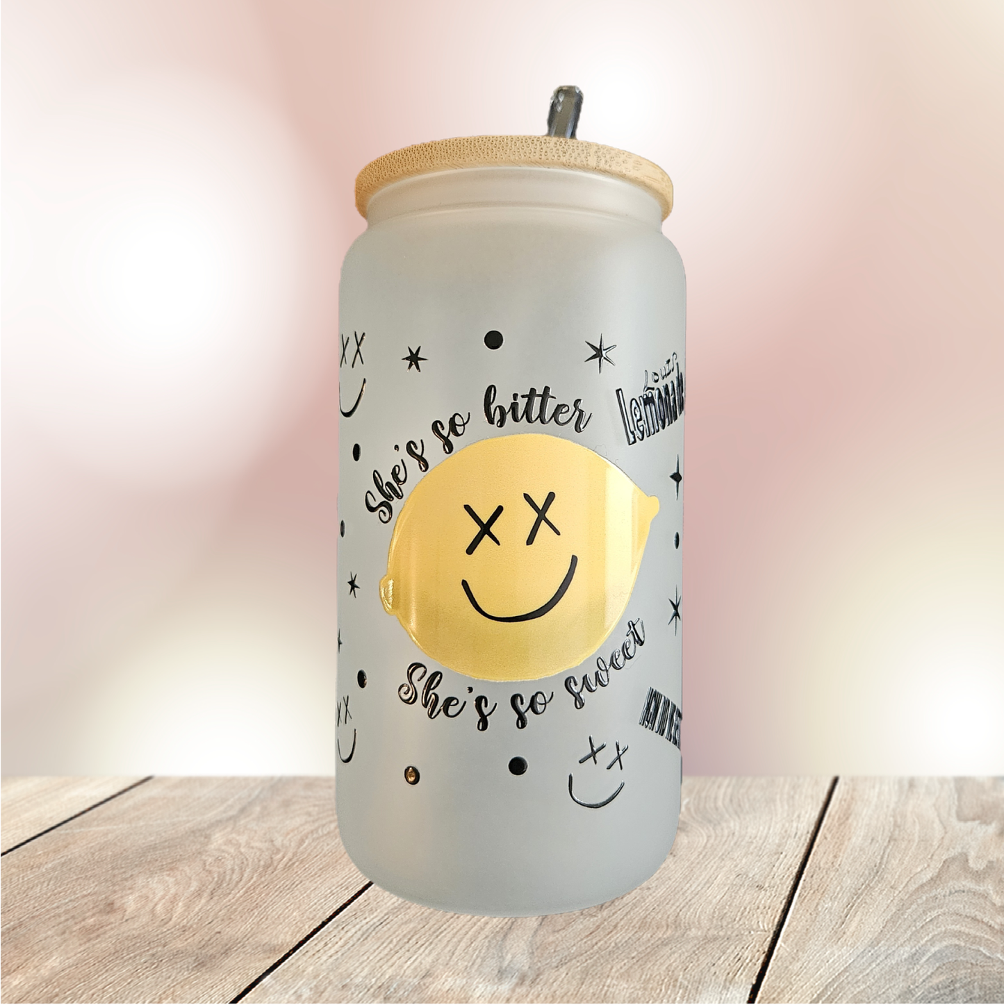 Frosted Glass Cup 16oz – Tour Vibe Collection, Lemonade Aesthetic