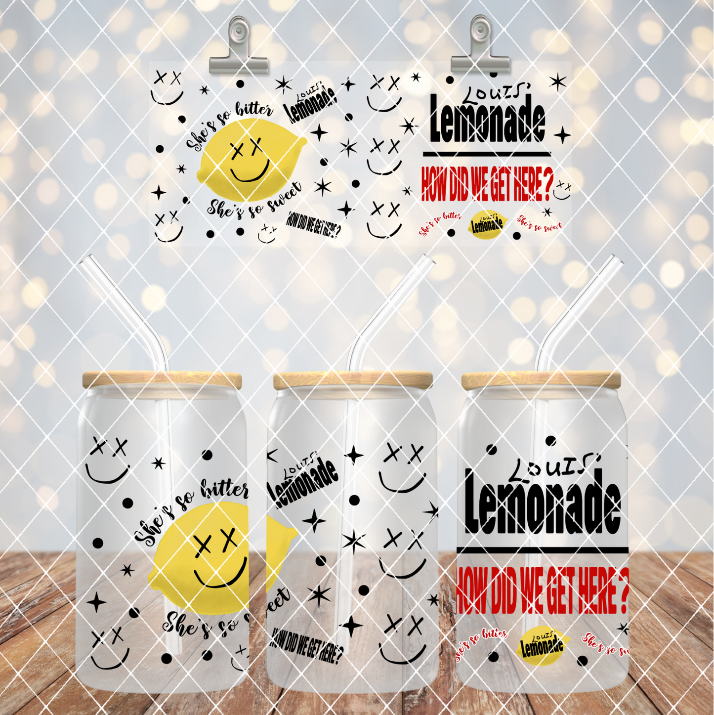 Frosted Glass Cup 16oz – Tour Vibe Collection, Lemonade Aesthetic